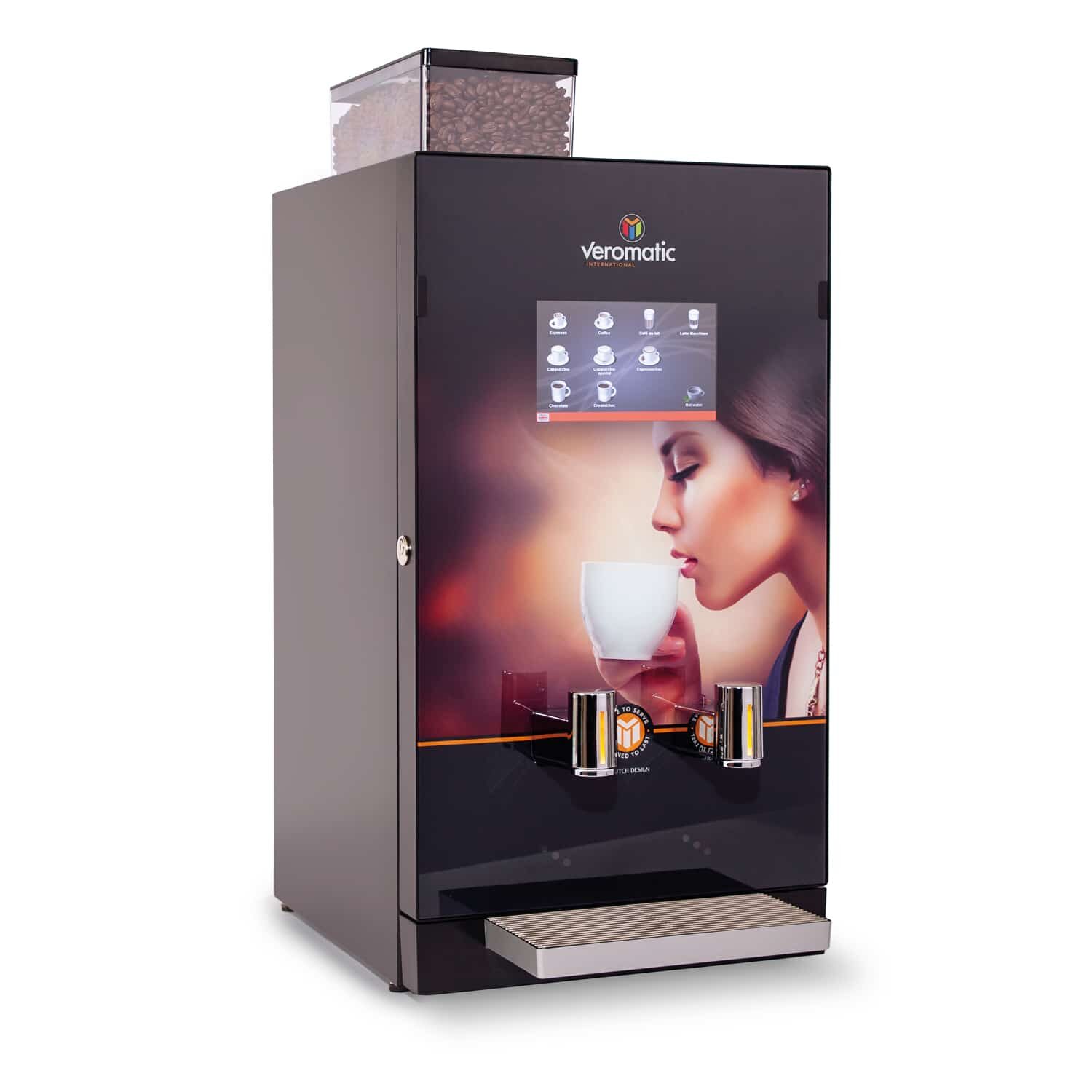 bean to cup koffiemachine met touchscreen en bonenreservoir – automatische bereiding van verse bonenkoffie.